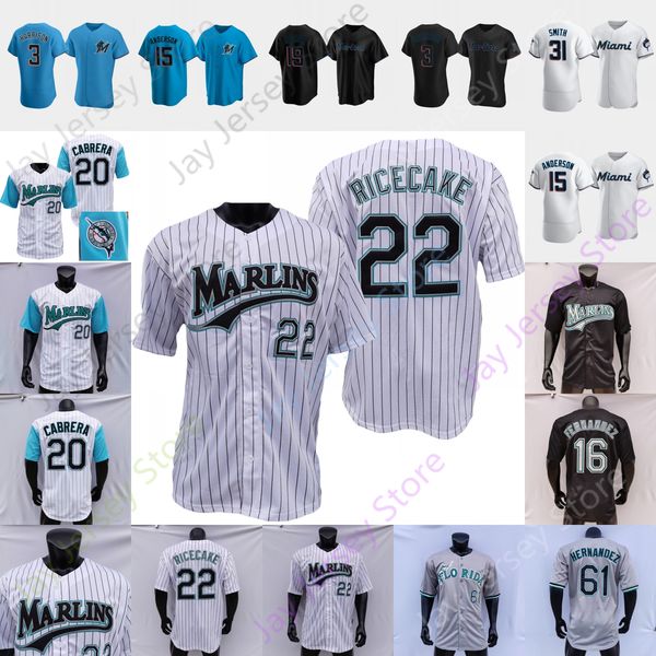 baseball jersey yimi garcia jorge guzman elieser liván hernandez lopez neidert pop rogers sanchez jeter stanton yelich beckett fernandez cab, Blue;black