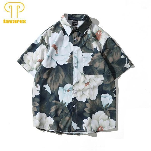 men's casual shirts tavares flowers floral men summer short sleeve shirt women hawaiian beach blouses button up harajuku, White;black
men's casual shirts tavares flowers floral men summer short sleeve shirt women hawaiian beach blouses button up harajuku, White;black