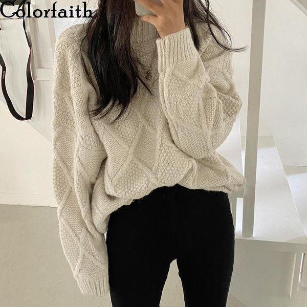 women's sweaters colorfaith 2021 autumn winter knitwear warm pullover korean solid oversize minimalist vintage elegant jumper sw16236, White;black
women's sweaters colorfaith 2021 autumn winter knitwear warm pullover korean solid oversize minimalist vintage elegant jumper sw16236, White;black