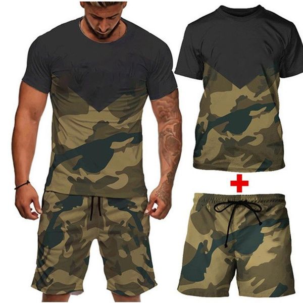 men's tracksuits 2021 summer male short sleeves sportswear fashion casual loose camouflage patchwork 2-piece suit t-shirt + pants, Gray
men's tracksuits 2021 summer male short sleeves sportswear fashion casual loose camouflage patchwork 2-piece suit t-shirt + pants, Gray