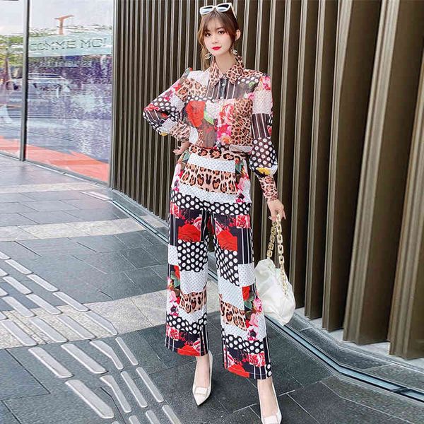 women's two piece pants fashion runway will see two elegant female leopard outfit printing chiffon blouse and blazer pants vacation sui, White
women's two piece pants fashion runway will see two elegant female leopard outfit printing chiffon blouse and blazer pants vacation sui, White