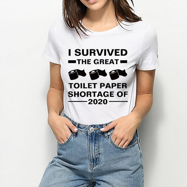 female harajuku toilet paper and men t shirt womens daily cool pop i survived the shortage of, White;black
female harajuku toilet paper and men t shirt womens daily cool pop i survived the shortage of, White;black