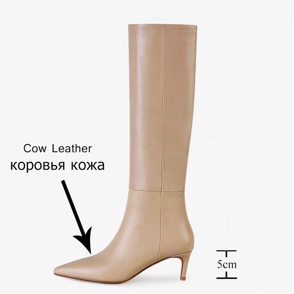 size 33-43 women genuine leather knee high boots pointed toe thin heel slip on party club winter ladies footwear, Black
size 33-43 women genuine leather knee high boots pointed toe thin heel slip on party club winter ladies footwear, Black