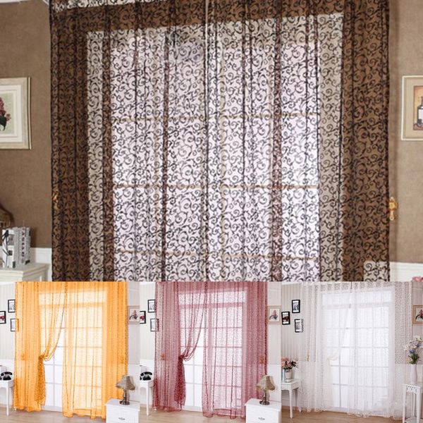 door window curtain plant floral pattern sheer voile tulle drape valances divider for living room home el & drapes
door window curtain plant floral pattern sheer voile tulle drape valances divider for living room home el & drapes