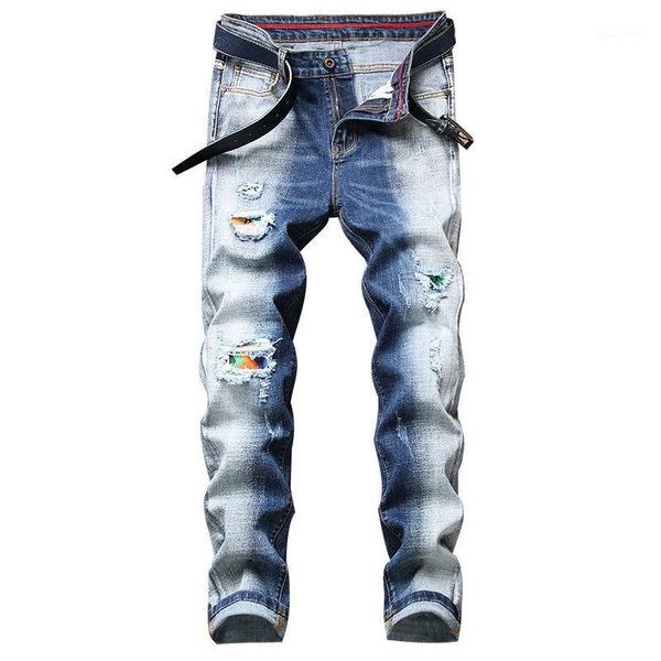 men's jeans 2021 spring slim elastic fashion business washed ripped retro pants regular fit stretch denim trousers, Blue
men's jeans 2021 spring slim elastic fashion business washed ripped retro pants regular fit stretch denim trousers, Blue