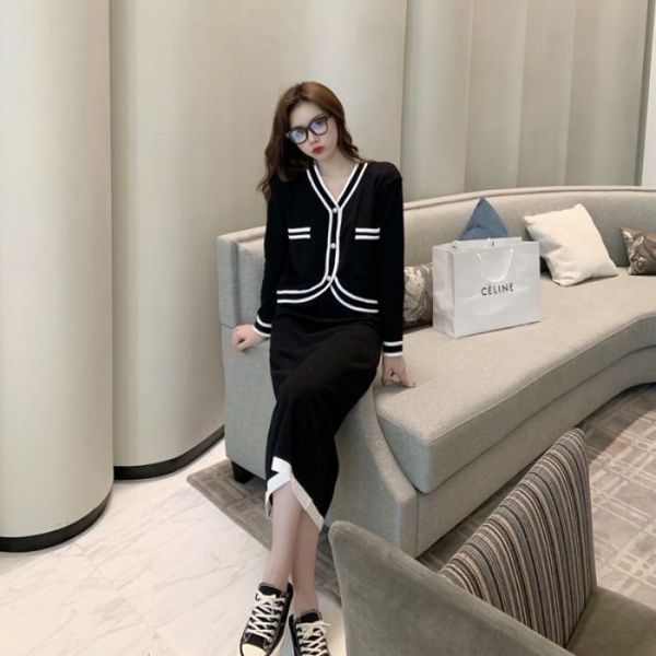 women's polos contrasting color cardigan coat 2021 single autumn breasted sweater temperament chic women's clothes, White
women's polos contrasting color cardigan coat 2021 single autumn breasted sweater temperament chic women's clothes, White