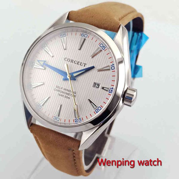 41mm gentlemen watch white polished marker plate sier markings sapphire glass 5atm water resistance automatic w2753, Slivery;brown
41mm gentlemen watch white polished marker plate sier markings sapphire glass 5atm water resistance automatic w2753, Slivery;brown