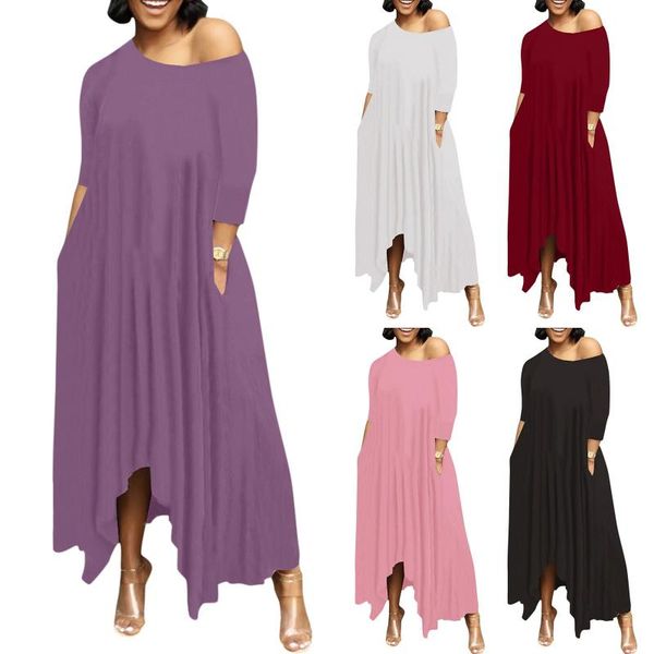 casual dresses vestidos 2021 summer women off shoulder maxi dress loose long solid oversized irregular boho beach sundress, Black;gray
casual dresses vestidos 2021 summer women off shoulder maxi dress loose long solid oversized irregular boho beach sundress, Black;gray