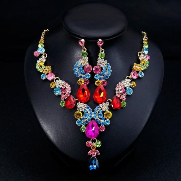 earrings & necklace luxury water drop rhinestone inlaid wedding bridal jewelry set, Silver
earrings & necklace luxury water drop rhinestone inlaid wedding bridal jewelry set, Silver