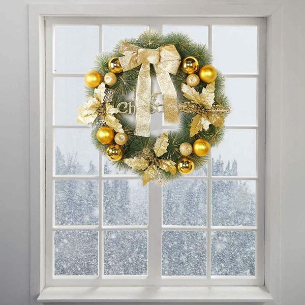 50cm christmas wreath door wall ornament garland decoration bowknot - home decor (golden) decorative flowers & wreaths
50cm christmas wreath door wall ornament garland decoration bowknot - home decor (golden) decorative flowers & wreaths