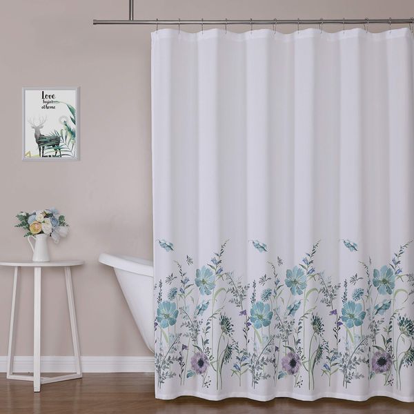floral fabric shower curtain botanical print decorative water resistant fabric liner for bathroom l spa with bottonholes, 1
floral fabric shower curtain botanical print decorative water resistant fabric liner for bathroom l spa with bottonholes, 1