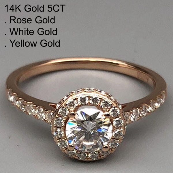 cluster rings 14k rose gold 5 moissanite diamond ring women luxury round classic wedding party engagement anniversary ct d color, Golden;silver
cluster rings 14k rose gold 5 moissanite diamond ring women luxury round classic wedding party engagement anniversary ct d color, Golden;silver