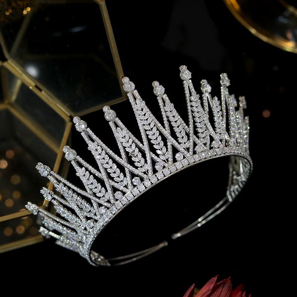 headpieces shiny crystal bridal crown tiaras for women wedding hair accessories geometric cz pageant princess party headband jewelry, Silver
headpieces shiny crystal bridal crown tiaras for women wedding hair accessories geometric cz pageant princess party headband jewelry, Silver