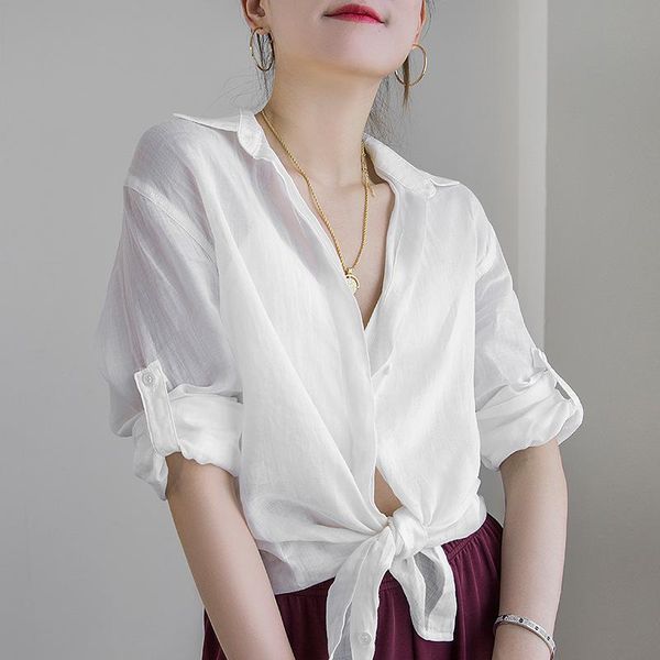 women's blouses & shirts johnature summer simple turn-down collar women 2021 casual solid color loose ramie female, White
women's blouses & shirts johnature summer simple turn-down collar women 2021 casual solid color loose ramie female, White
