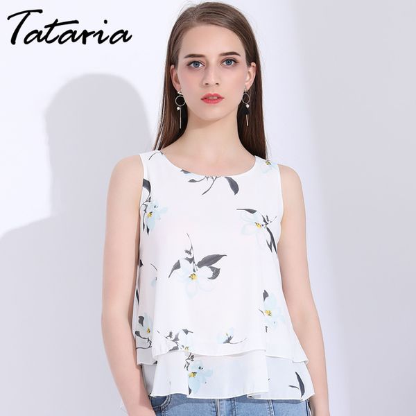tataria summer print sleeveless chiffon blouse vest female shirt o neck women s and loose plus size femme 210514, White
tataria summer print sleeveless chiffon blouse vest female shirt o neck women s and loose plus size femme 210514, White