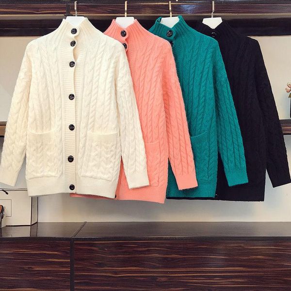 women's knits & tees solid large size knitted jacket explosive twist sweater women autumn winter all-match loose thick cardigan coat m4, White
women's knits & tees solid large size knitted jacket explosive twist sweater women autumn winter all-match loose thick cardigan coat m4, White