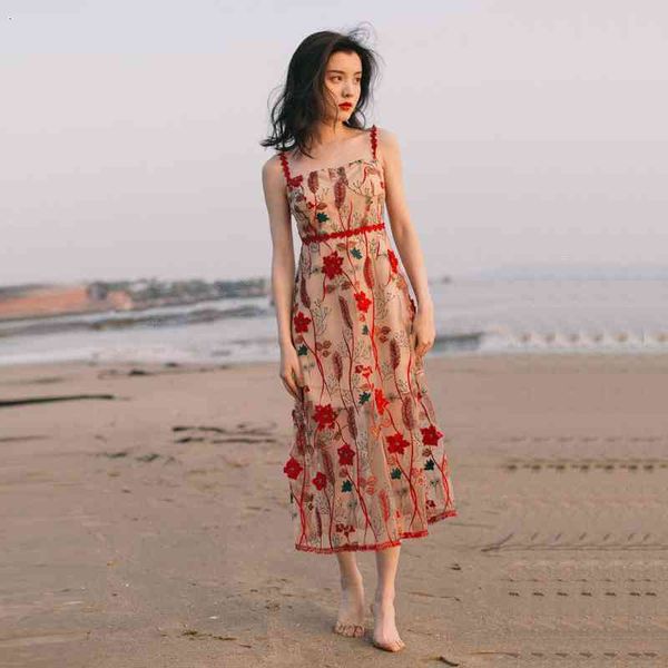 dress 2021 spring summer spaghetti boho girdle vintage floral embroidered elegant party beach, Black;gray
dress 2021 spring summer spaghetti boho girdle vintage floral embroidered elegant party beach, Black;gray