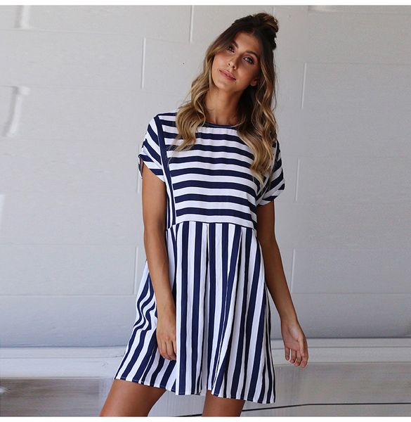 casual dresses summer fashion o-neck short sleeved party ladies mini striped es loose elegant prom female vestidos, Black;gray
casual dresses summer fashion o-neck short sleeved party ladies mini striped es loose elegant prom female vestidos, Black;gray