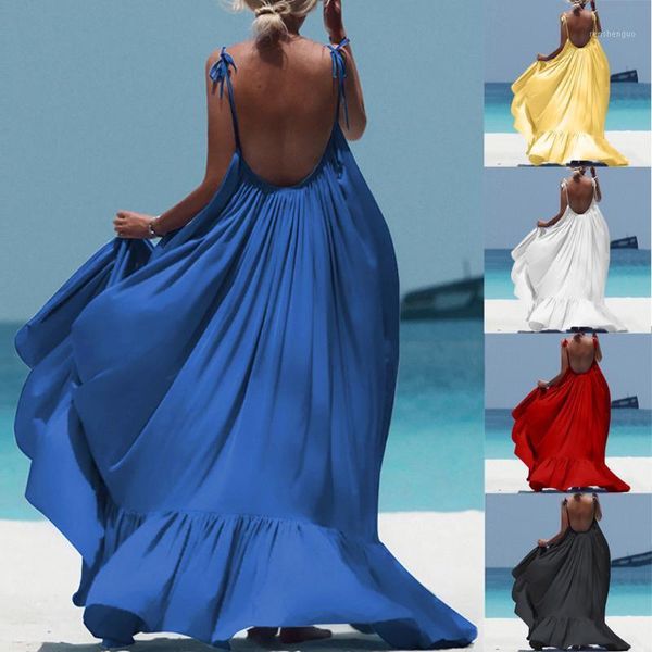 boho style long dress women backless beach summer spaghetti strap dresses vintage maxi vestidos#1 women's swimwear, White;black
boho style long dress women backless beach summer spaghetti strap dresses vintage maxi vestidos#1 women's swimwear, White;black