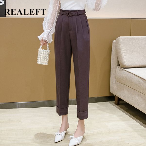 autumn ol style women's formal purple pants with belt high waist elegant office lady ankle-length harem 210428, Black;white
autumn ol style women's formal purple pants with belt high waist elegant office lady ankle-length harem 210428, Black;white