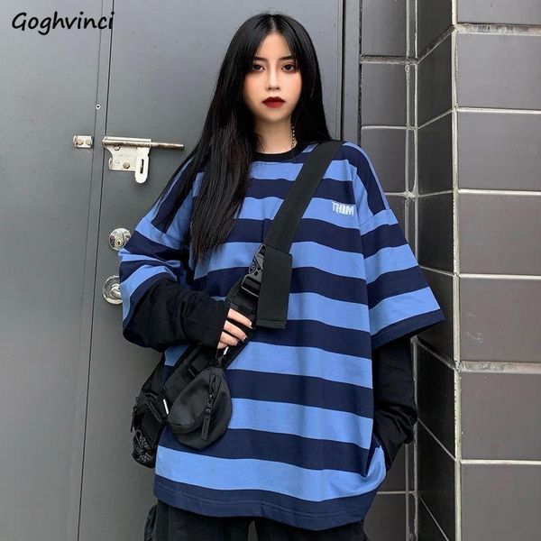 women's t-shirt long sleeve t-shirts women fake two-pieces striped harajuku loose bf tees student street-wear stylish leisure fashion a, White
women's t-shirt long sleeve t-shirts women fake two-pieces striped harajuku loose bf tees student street-wear stylish leisure fashion a, White