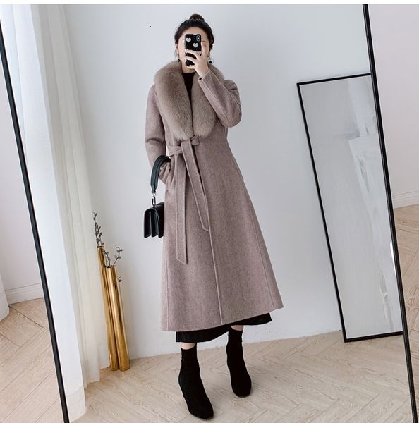 women's fur & faux real coat women winter fashion wool and collar long size overcoat1 c1ef, Black
women's fur & faux real coat women winter fashion wool and collar long size overcoat1 c1ef, Black