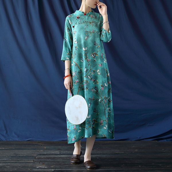 johnature original vintage print floral dress for women autumn stand seven sleeve cotton linen female a-line dresses 210521, Black;gray
johnature original vintage print floral dress for women autumn stand seven sleeve cotton linen female a-line dresses 210521, Black;gray