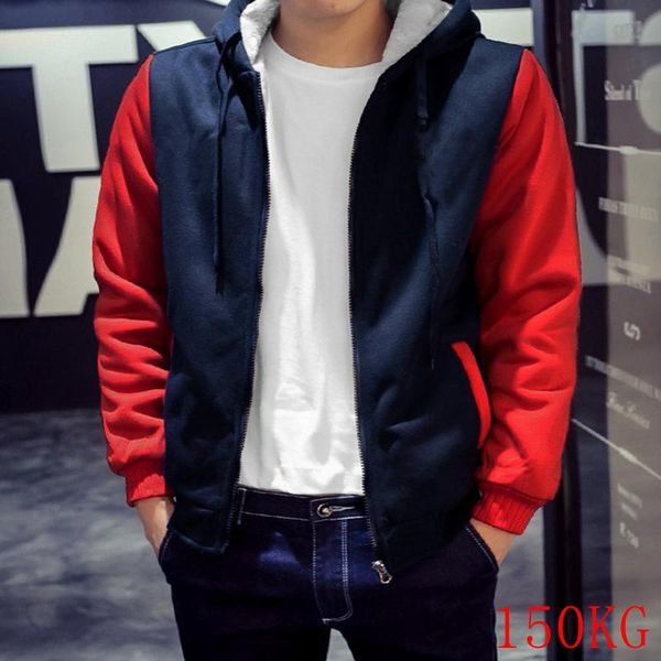men's hoodies & sweatshirts winter large size thickened hooded sweater 9xl150kg fashion plus velvet zipper cardigan color matching jack, Black
men's hoodies & sweatshirts winter large size thickened hooded sweater 9xl150kg fashion plus velvet zipper cardigan color matching jack, Black