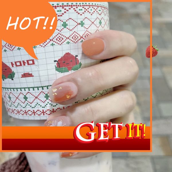 decorated nail stylist diy hand nina 74 - sugar orange halo dye fake nail patch wear finished 24 es, Red;gold
decorated nail stylist diy hand nina 74 - sugar orange halo dye fake nail patch wear finished 24 es, Red;gold