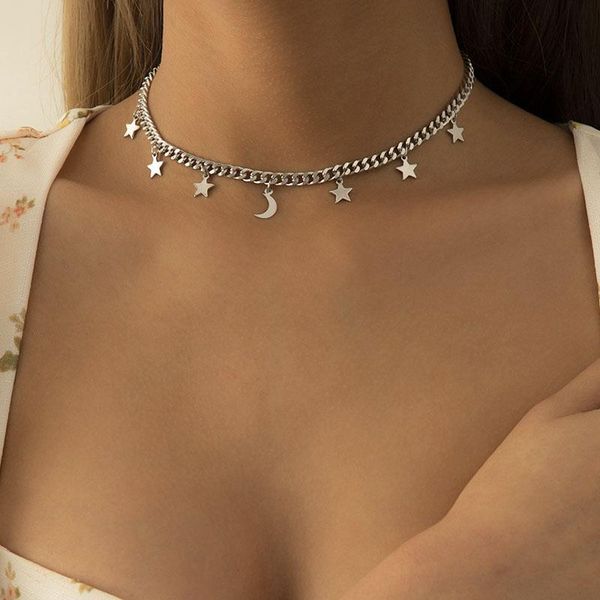 chokers simple elegant star moon charms choker necklace for women vintage thick chains geometric colar chocker fashion jewelry gift, Golden;silver
chokers simple elegant star moon charms choker necklace for women vintage thick chains geometric colar chocker fashion jewelry gift, Golden;silver