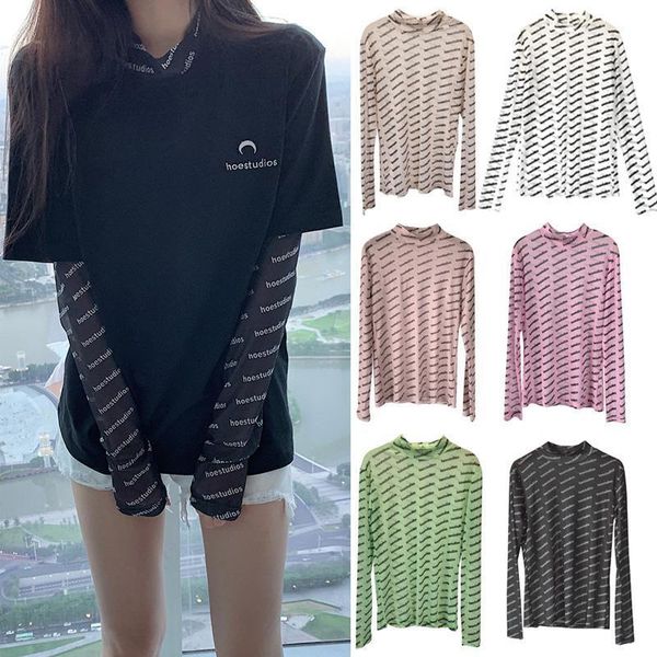 women's t-shirt thin 2021 summer long sleeve tees sunscreen clothing letter print elastics gauze transparent korean fashion women, White
women's t-shirt thin 2021 summer long sleeve tees sunscreen clothing letter print elastics gauze transparent korean fashion women, White