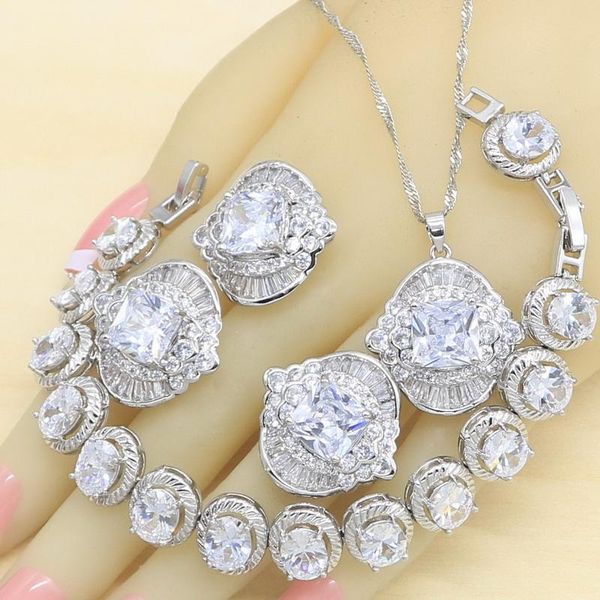 wedding jewelry sets luxury white zircon silver color for women birhtday earrings rings necklace pendant bracelet gift box, Slivery;golden
wedding jewelry sets luxury white zircon silver color for women birhtday earrings rings necklace pendant bracelet gift box, Slivery;golden