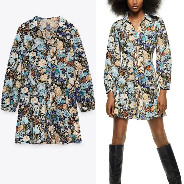 dresses elegant flower print mini shirt women long sleeve fit party es woman chic front button vintage short vestido, Black;gray
dresses elegant flower print mini shirt women long sleeve fit party es woman chic front button vintage short vestido, Black;gray