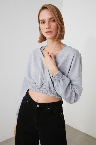 women's hoodies & sweatshirts trendyol crop double breasted knitted sweatshirt twoaw21sw1988, Black
women's hoodies & sweatshirts trendyol crop double breasted knitted sweatshirt twoaw21sw1988, Black