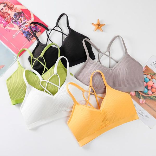 bras 5 colors women tank casual athletic running sports bra fitness seamless padded vest breathable sling design, Red;black
bras 5 colors women tank casual athletic running sports bra fitness seamless padded vest breathable sling design, Red;black