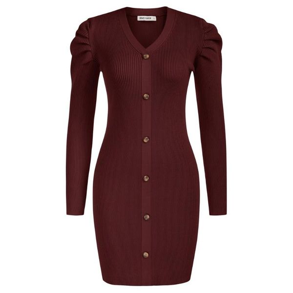 casual dresses women v-neck sweater dress puffed long sleeve buttons decorated pencil bubble sleeves buttoned, Black;gray
casual dresses women v-neck sweater dress puffed long sleeve buttons decorated pencil bubble sleeves buttoned, Black;gray