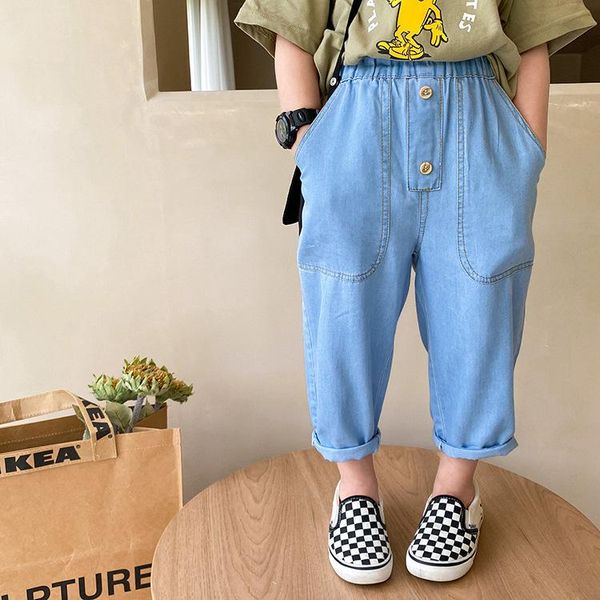 jeans summer boys cotton thin cool children 1-7 years loose 2 colors all-match denim pants girls, Blue
jeans summer boys cotton thin cool children 1-7 years loose 2 colors all-match denim pants girls, Blue
