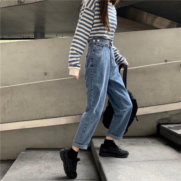 women's jeans varofi spring and autumn harbor flavor high waist large size loose show thin nine point harlem ladies wide legs dad pants, Blue
women's jeans varofi spring and autumn harbor flavor high waist large size loose show thin nine point harlem ladies wide legs dad pants, Blue