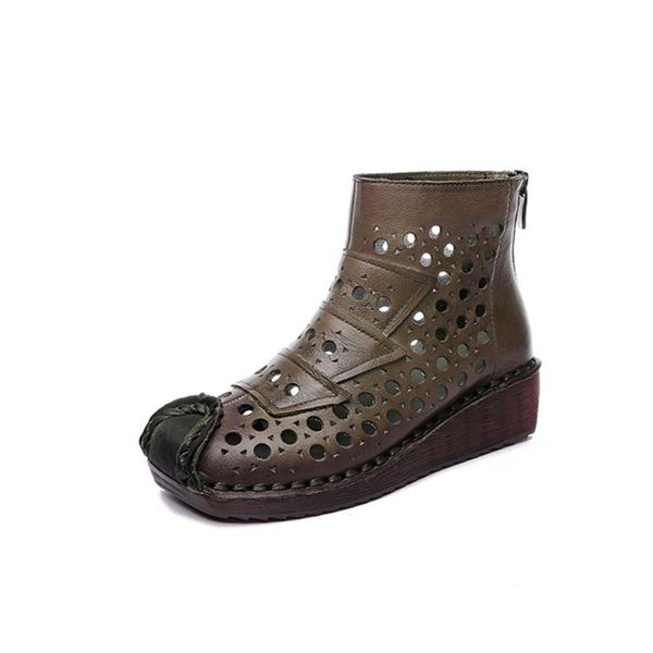 spring and summer ethnic style retro women's sandals wedges soft-soled boots breathable hollow leather short, Black
spring and summer ethnic style retro women's sandals wedges soft-soled boots breathable hollow leather short, Black