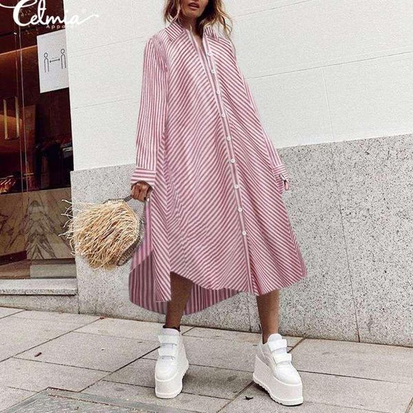 casual dresses women striped shirt celmia fashion lapel a-line dress autumn loose long sleeve belted buttons vestidos plus size, Black;gray
casual dresses women striped shirt celmia fashion lapel a-line dress autumn loose long sleeve belted buttons vestidos plus size, Black;gray
