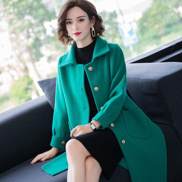 women's wool & blends woolen coat autumn/winter 2021 style loose large size cashmere mid-length office lady simple chic jackets k1286, Black
women's wool & blends woolen coat autumn/winter 2021 style loose large size cashmere mid-length office lady simple chic jackets k1286, Black