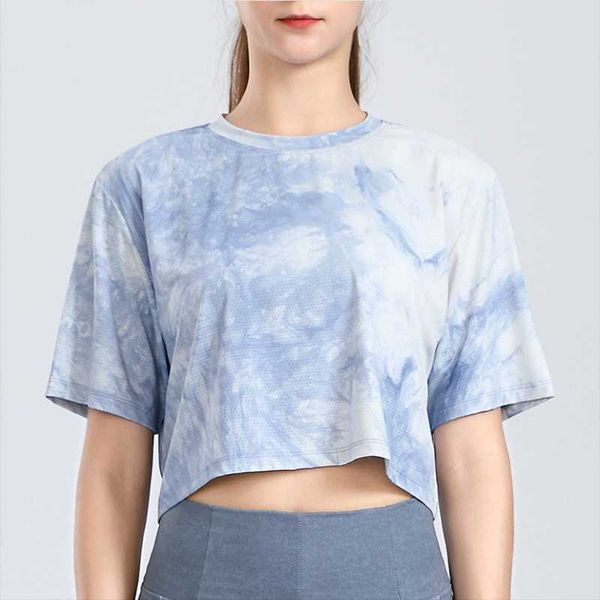 loose yoga t-shirt women tie-dye short-sleeve sports running shirts gym vest breathable quick-drying fitness crop female outfit 
loose yoga t-shirt women tie-dye short-sleeve sports running shirts gym vest breathable quick-drying fitness crop female outfit