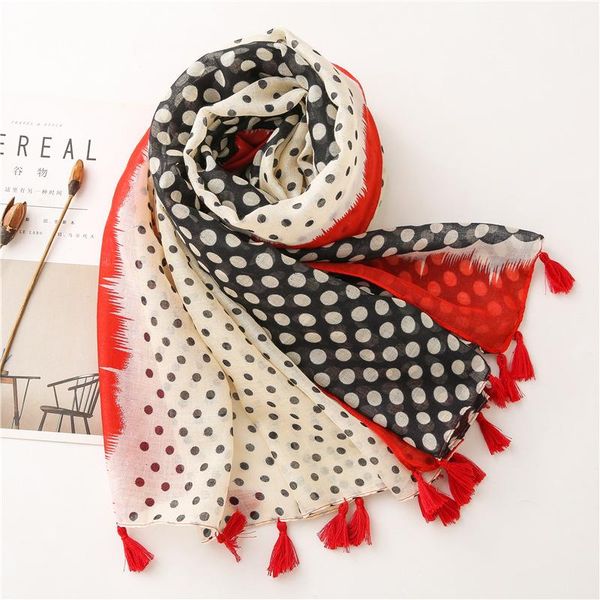 scarves korean style foulard bandana women round dot printed pattern spliced fashion tassel beach outing cotton linen handkerchief shawl, Blue;gray
scarves korean style foulard bandana women round dot printed pattern spliced fashion tassel beach outing cotton linen handkerchief shawl, Blue;gray