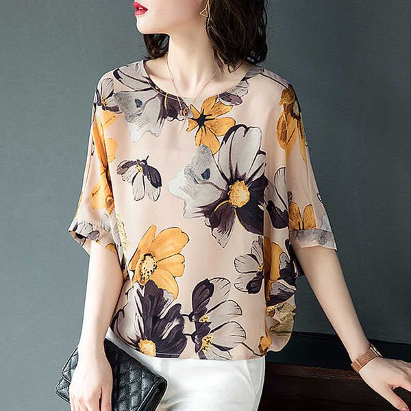 women summer style chiffon blouses shirts lady casual half sleeve flower printed blusas df2909 210609, White
women summer style chiffon blouses shirts lady casual half sleeve flower printed blusas df2909 210609, White