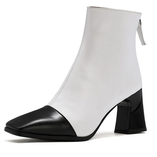 asumer come women's square foot toe zip colors mixed thick heel fashion party dress shoes white boots, Black
asumer come women's square foot toe zip colors mixed thick heel fashion party dress shoes white boots, Black