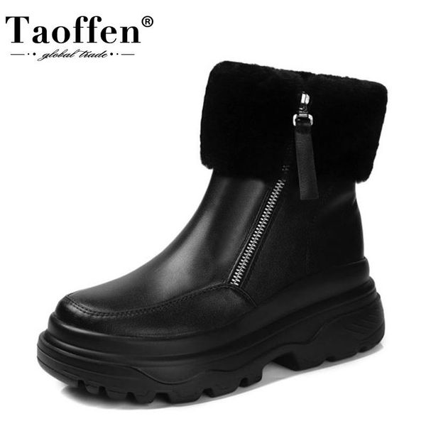 boots taoffen real leather women ankle snow plush fur zipper shoes round toe winter warm fashion footwear size 33-40, Black
boots taoffen real leather women ankle snow plush fur zipper shoes round toe winter warm fashion footwear size 33-40, Black