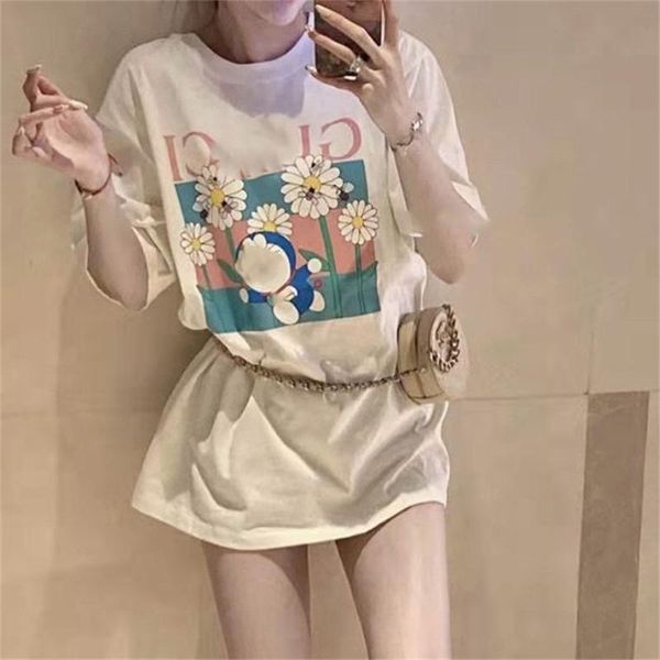 women's t-shirt 2021 summer style loose cotton design casual lady fashion letter cartoon printing female short sleeve, White
women's t-shirt 2021 summer style loose cotton design casual lady fashion letter cartoon printing female short sleeve, White