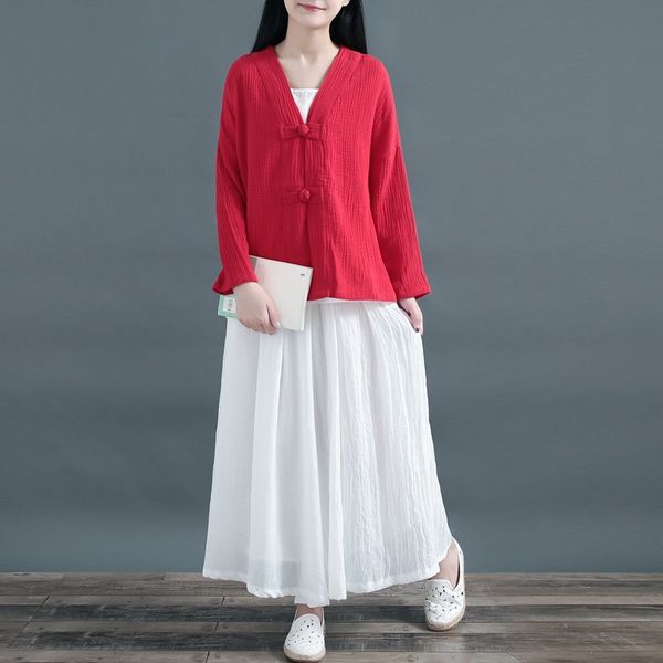 women linen chinese style vintage retro shirt cardigan coat fairy tai chi uniform tang suit breathable casual hanfu 11368, Red
women linen chinese style vintage retro shirt cardigan coat fairy tai chi uniform tang suit breathable casual hanfu 11368, Red
