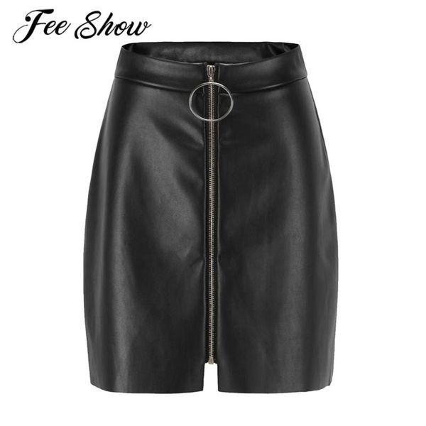 women's skirts 2021 pu leather o-ring zipper bodycon skirt elegant ladies fashion miniskirts chic street office wear, Black
women's skirts 2021 pu leather o-ring zipper bodycon skirt elegant ladies fashion miniskirts chic street office wear, Black