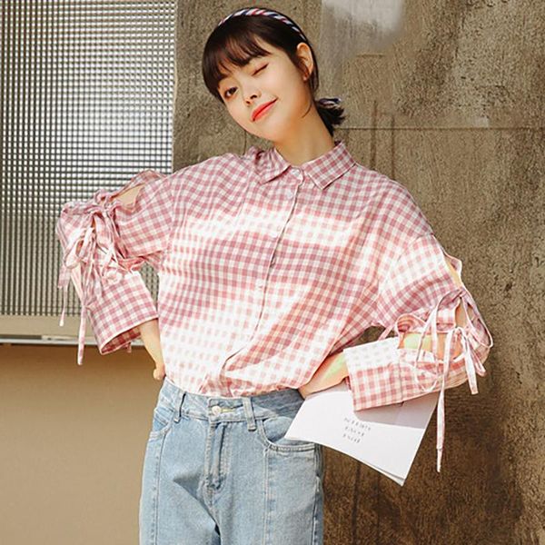 women's blouses & shirts korean bf harajuku long sleeve loose women blouse student small fresh red soft sister plaid shirt female summe, White
women's blouses & shirts korean bf harajuku long sleeve loose women blouse student small fresh red soft sister plaid shirt female summe, White